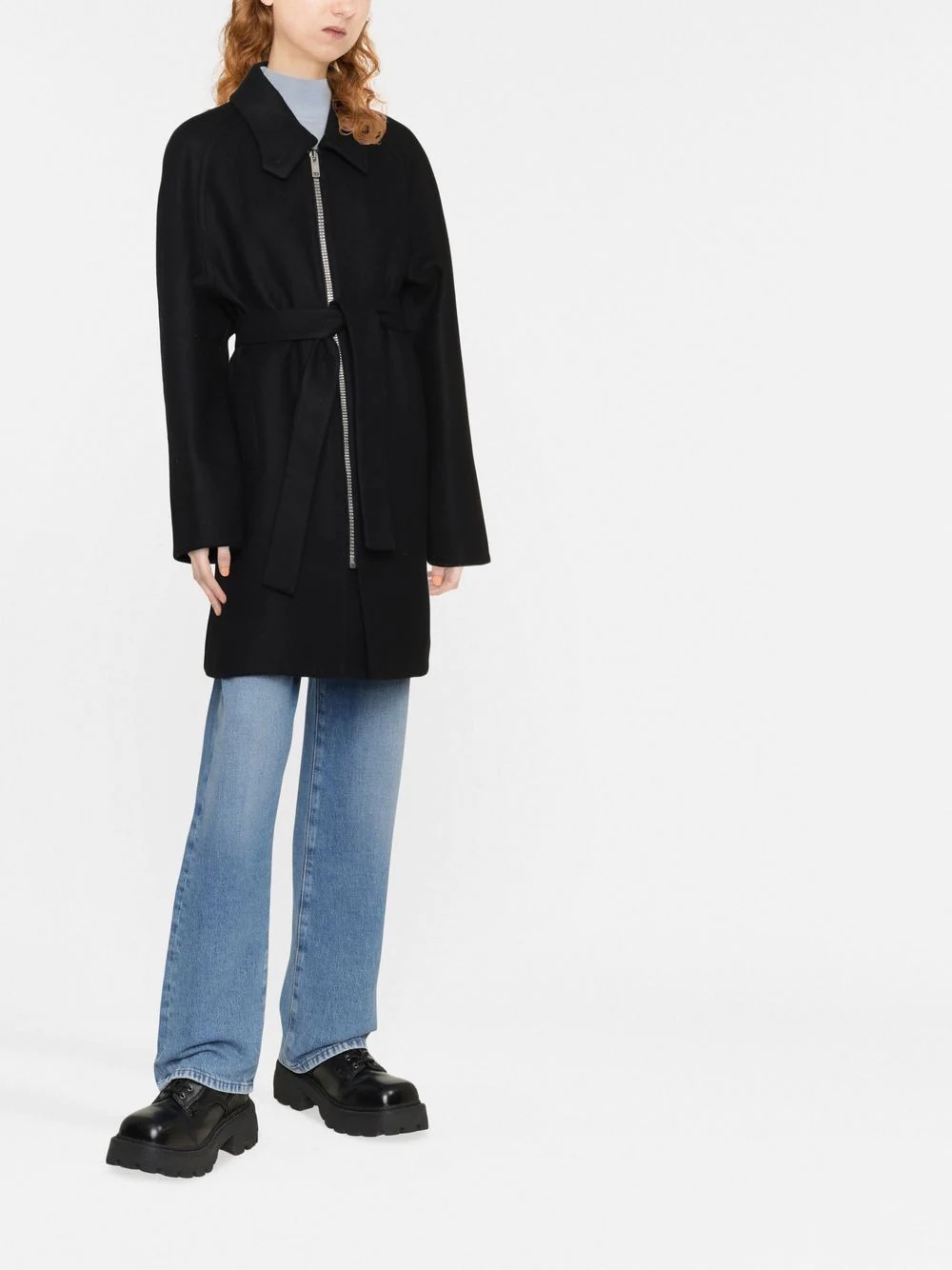 4G-zip belted coat - 2