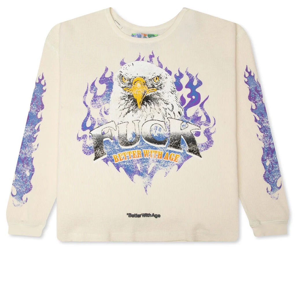 VANITY WAFFLE LONG SLEEVE - IVORY - 1