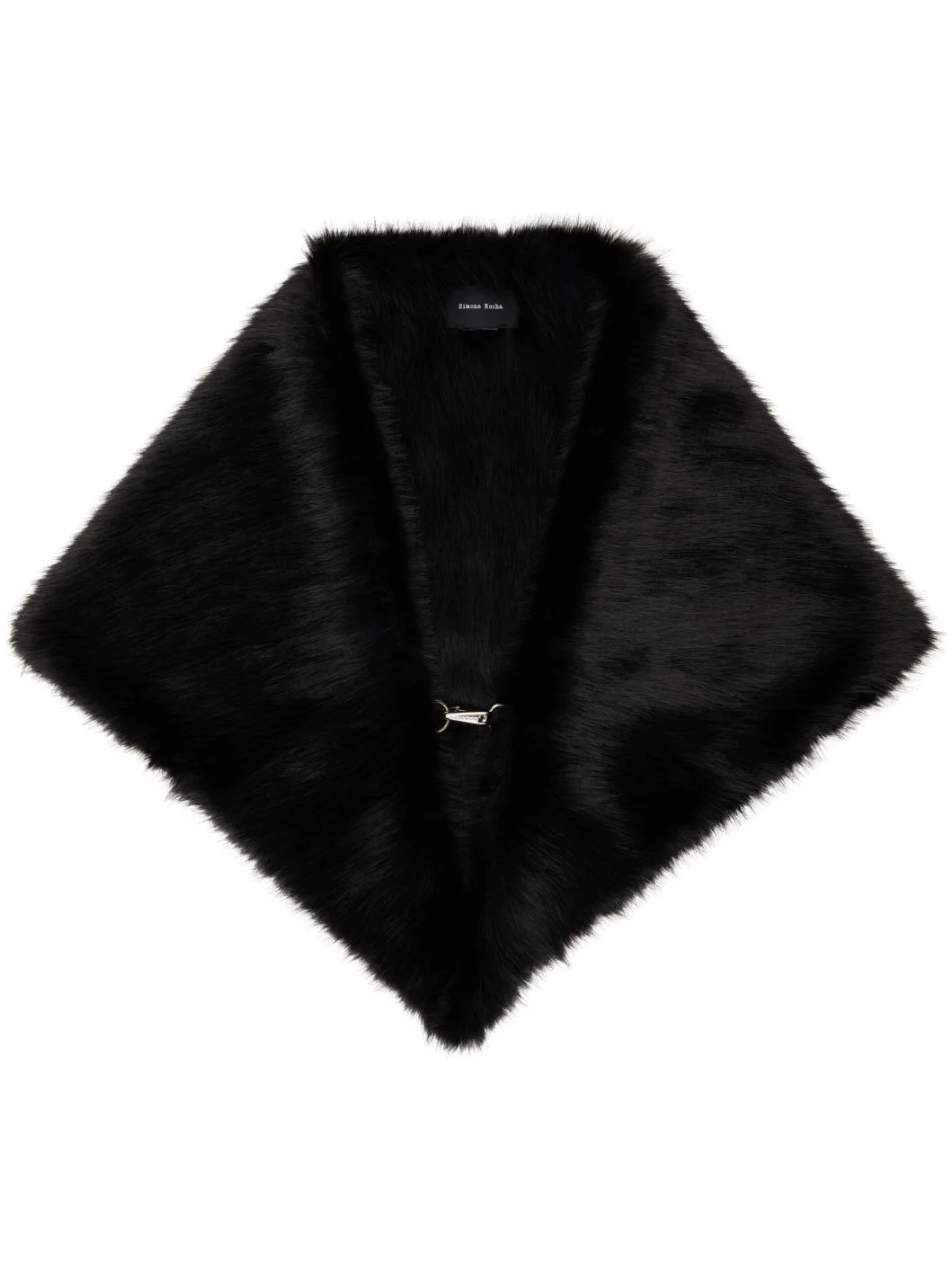 Black Faux-Fur Clip Scarf - 1