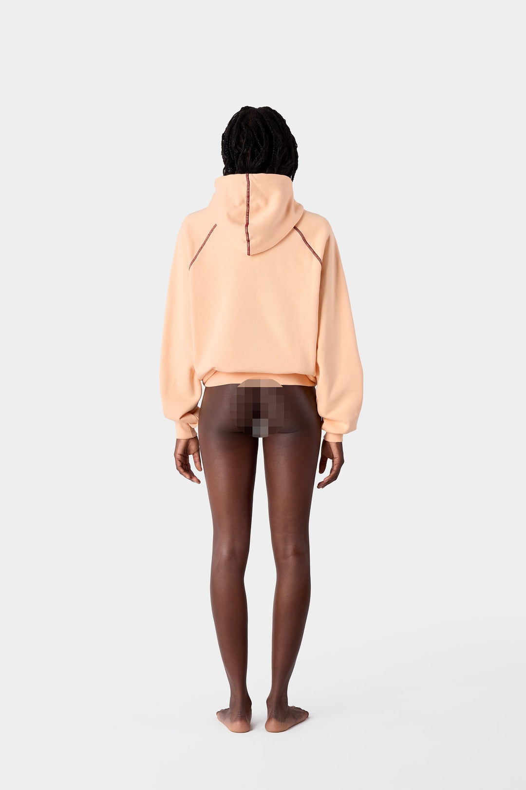 EMBROIDERED BIG LOGO HOODIE / powder pink - 8