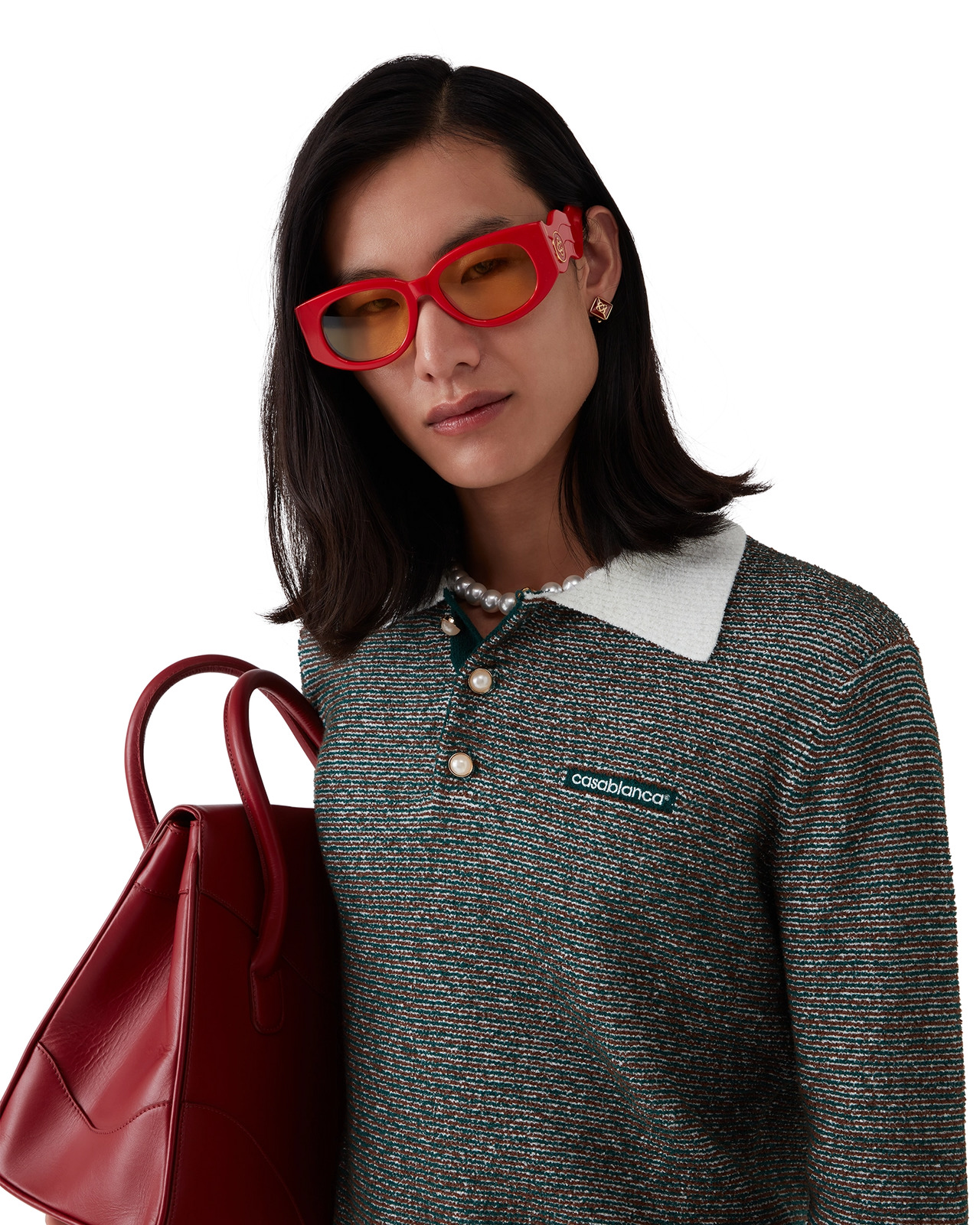 Boucle Stripe Polo Shirt | Casablanca Paris - 4