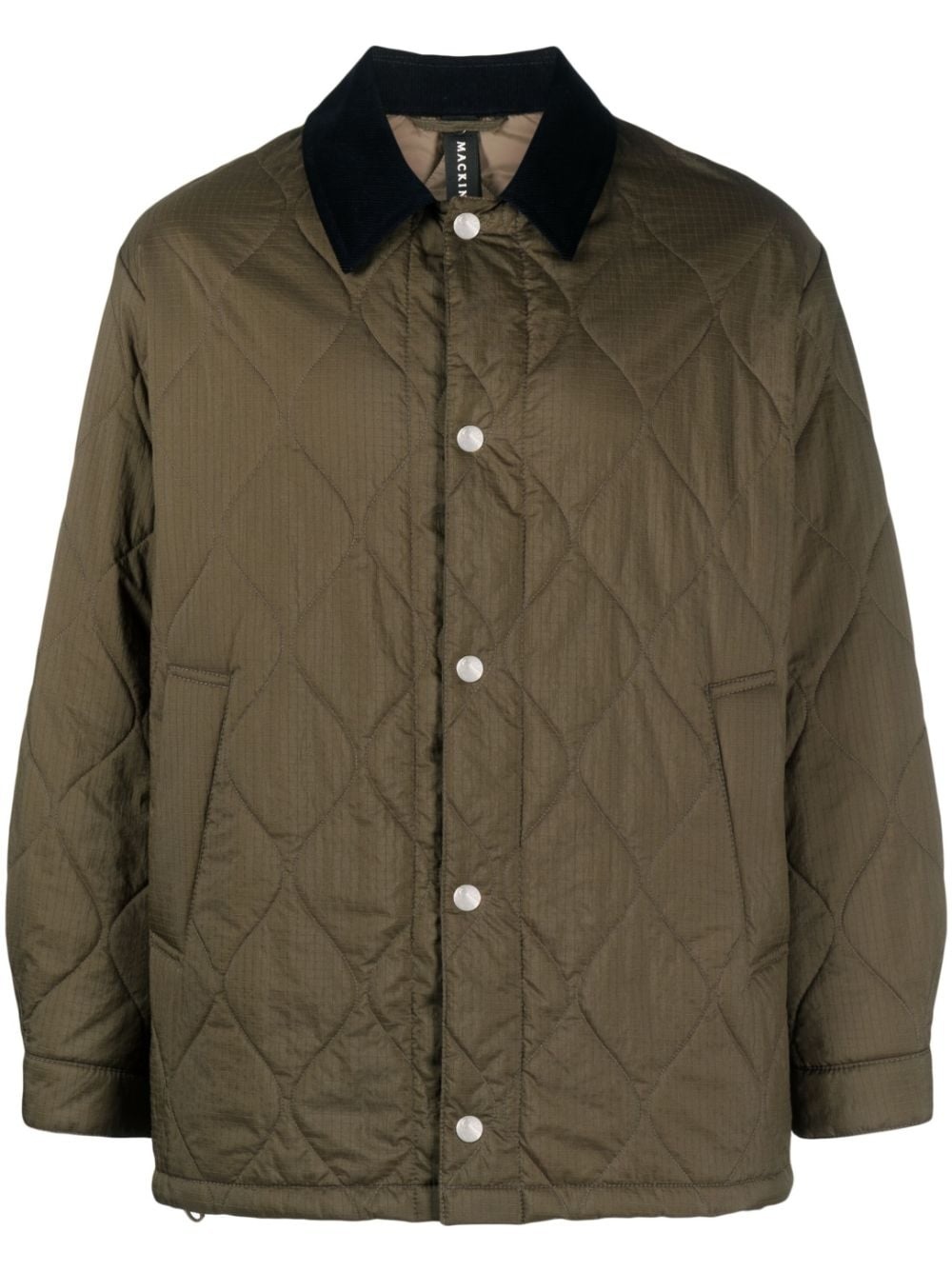 contrast-collar quilted jacket - 1