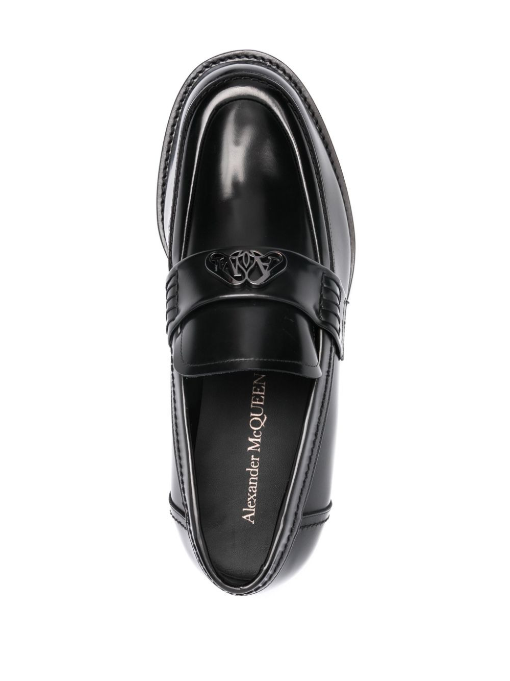 Alexander McQueen logo-plaque Leather Loafers - 4