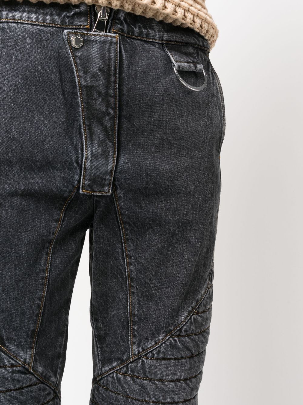 ribbed panel slim-fit jeans - 5