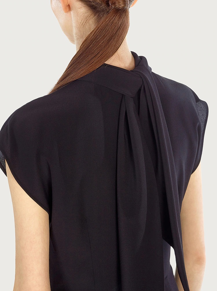 PLEATED SILK DRESS - 5