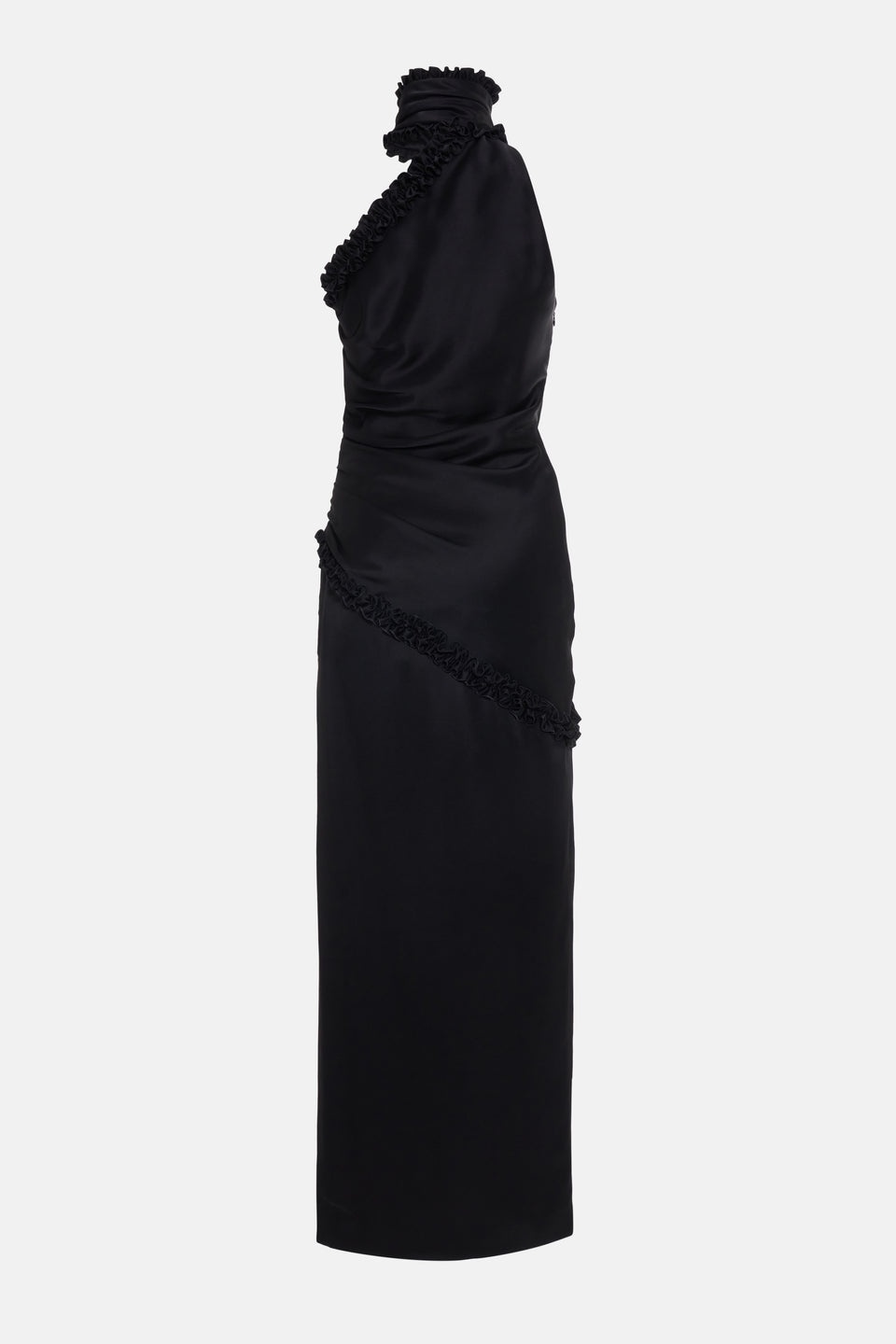 ENVERS SATIN ONE SHOULDER EVENING DRESS WITH BOW - 2