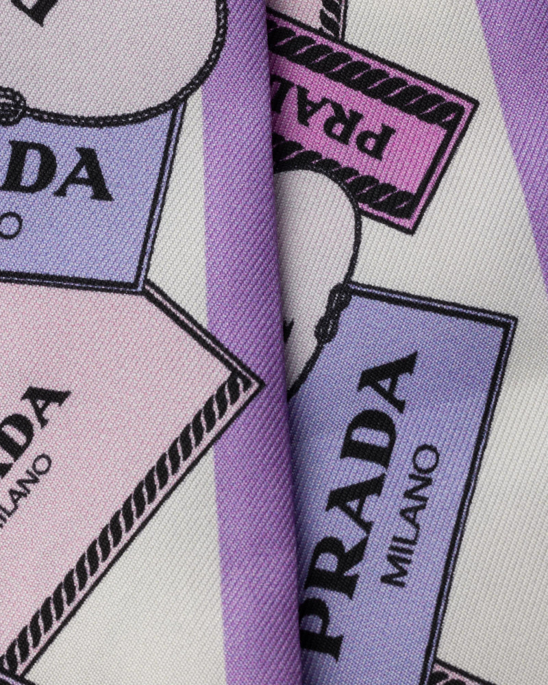 Prada Printed silk twill skinny scarf outlook