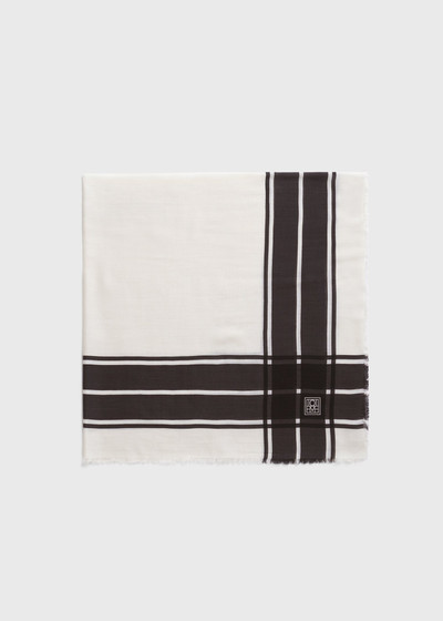 Totême Wool silk blanket scarf black/ecru outlook