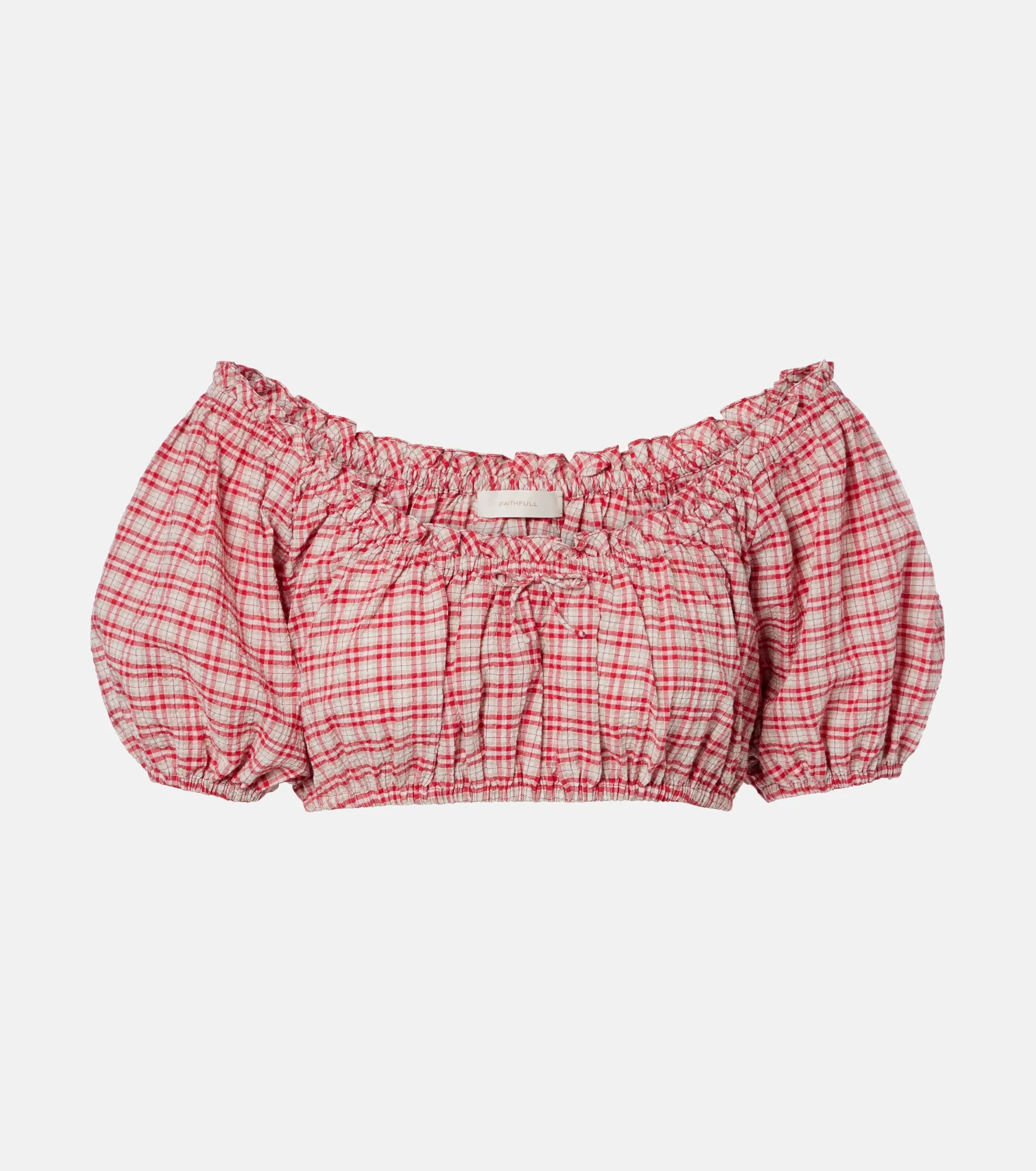 Murcia checked cotton crop top - 1