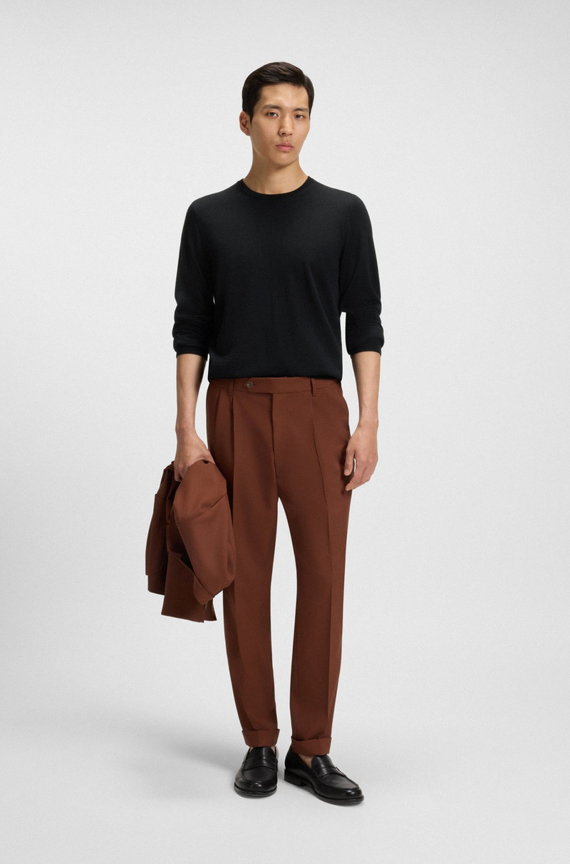 BOSS REGULAR-FIT SWEATER IN MERINO WOOL WITH CREW NECKLINE outlook