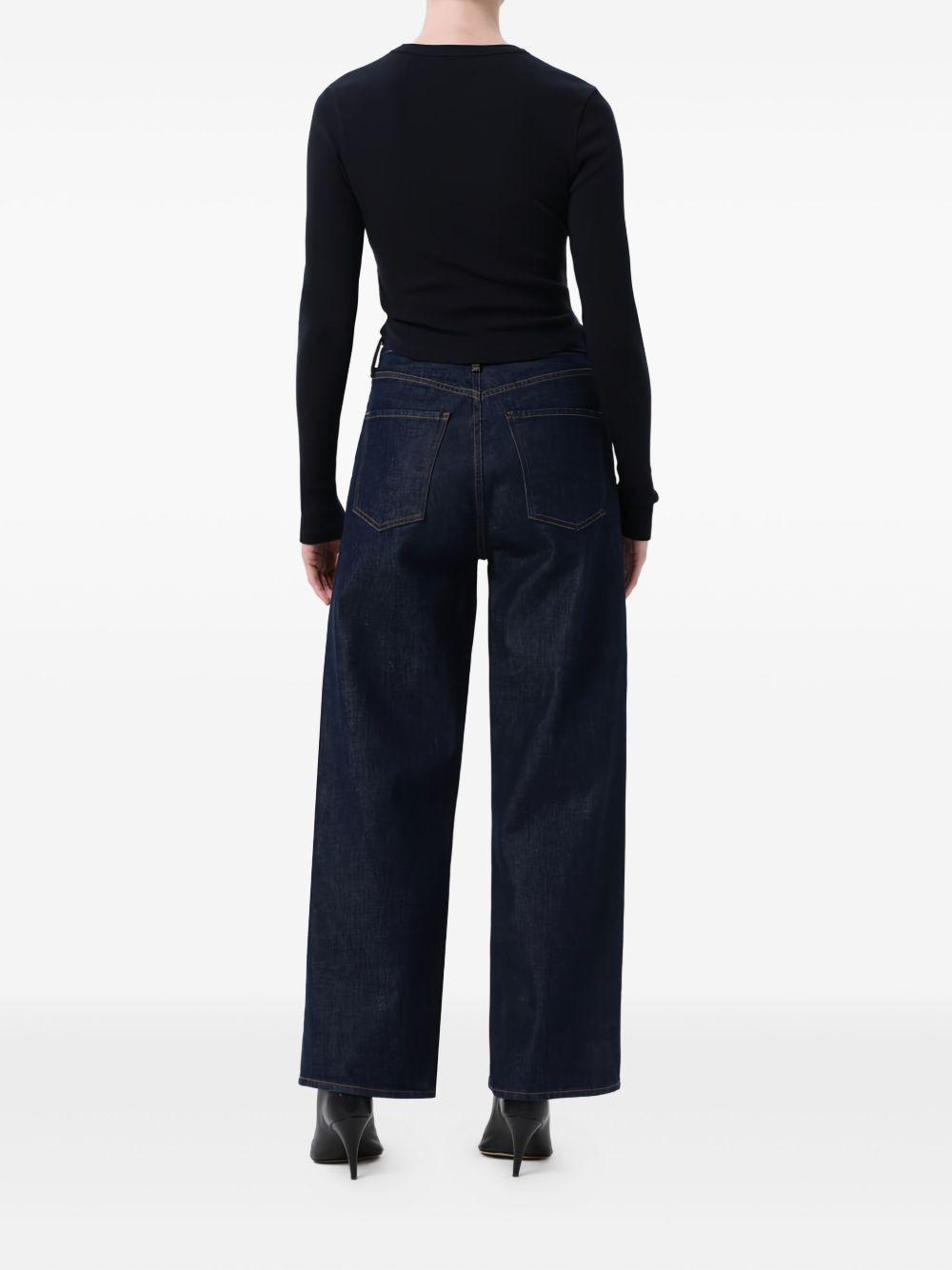 high-waisted wide-leg jeans - 4