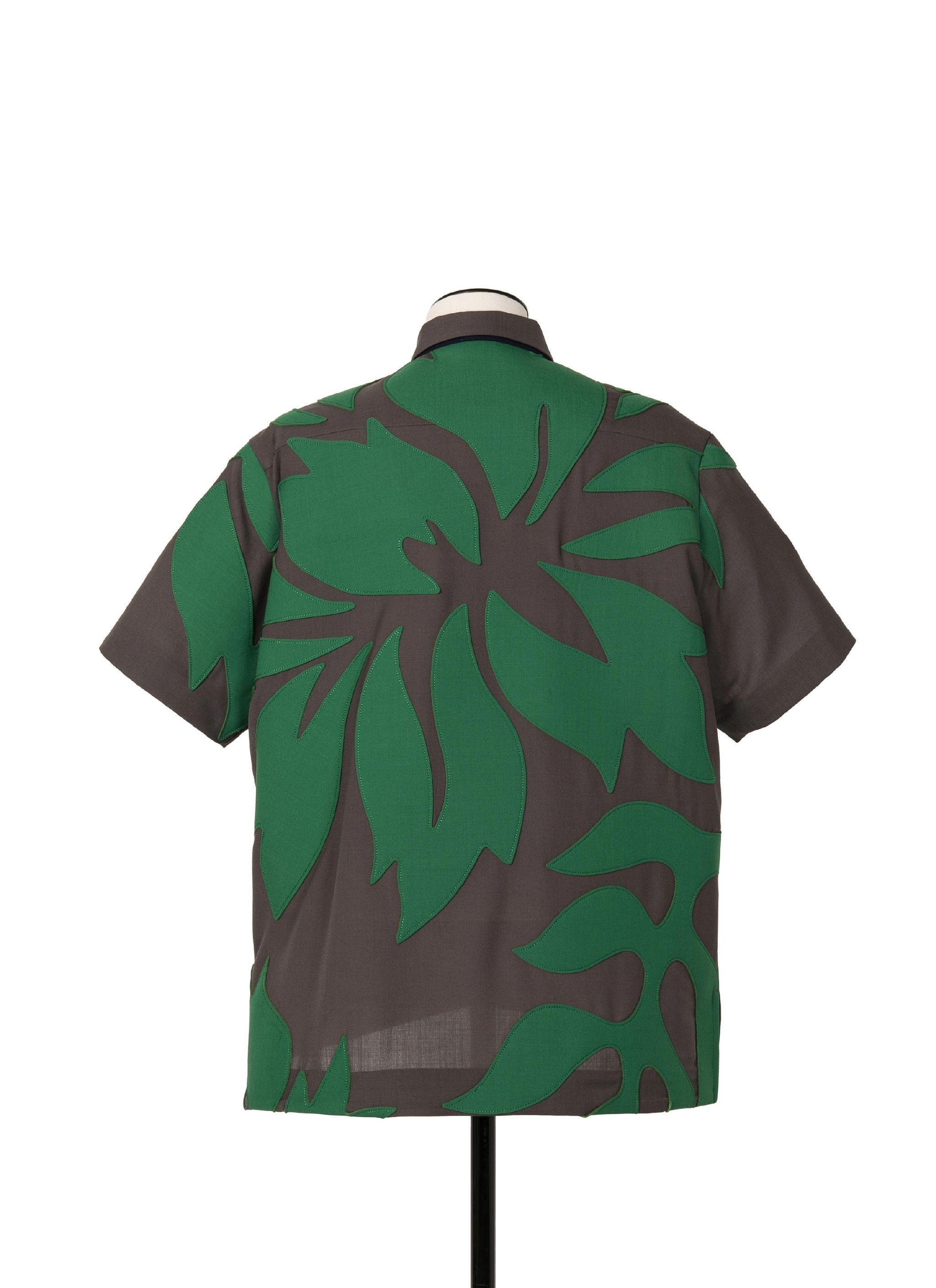 Floral Embroidered Patch Suiting Shirt - 4