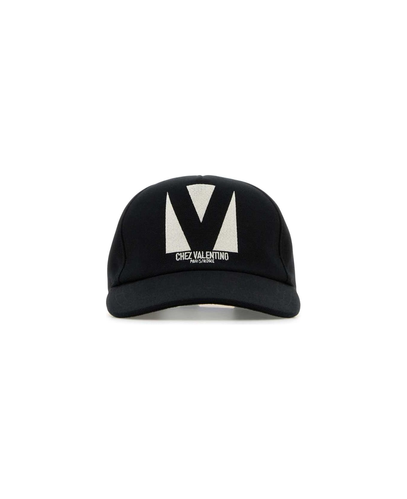 Black Cotton Baseball Cap - 1