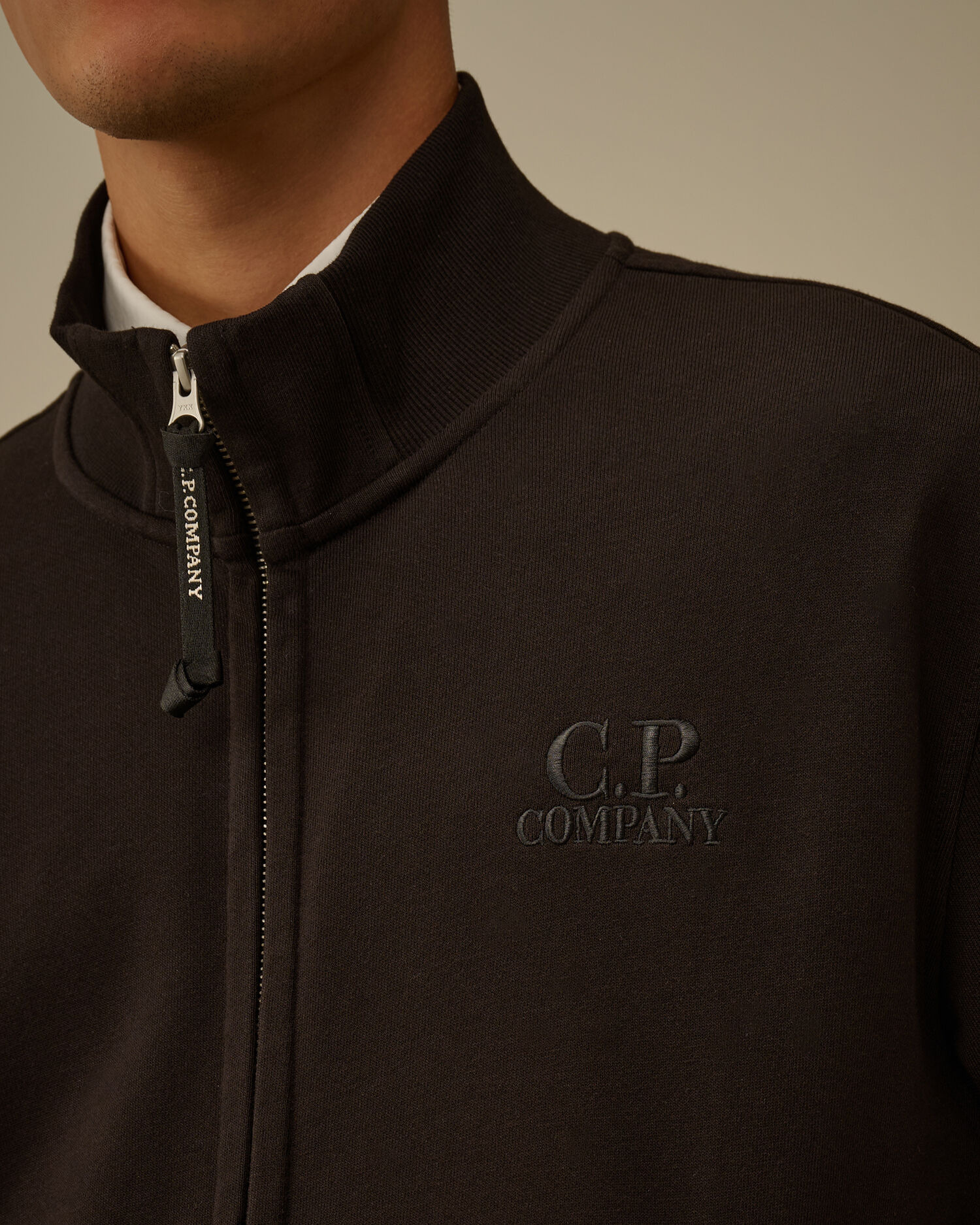 Diagonal Raised Fleece Full Zip Sweatshirt - 5