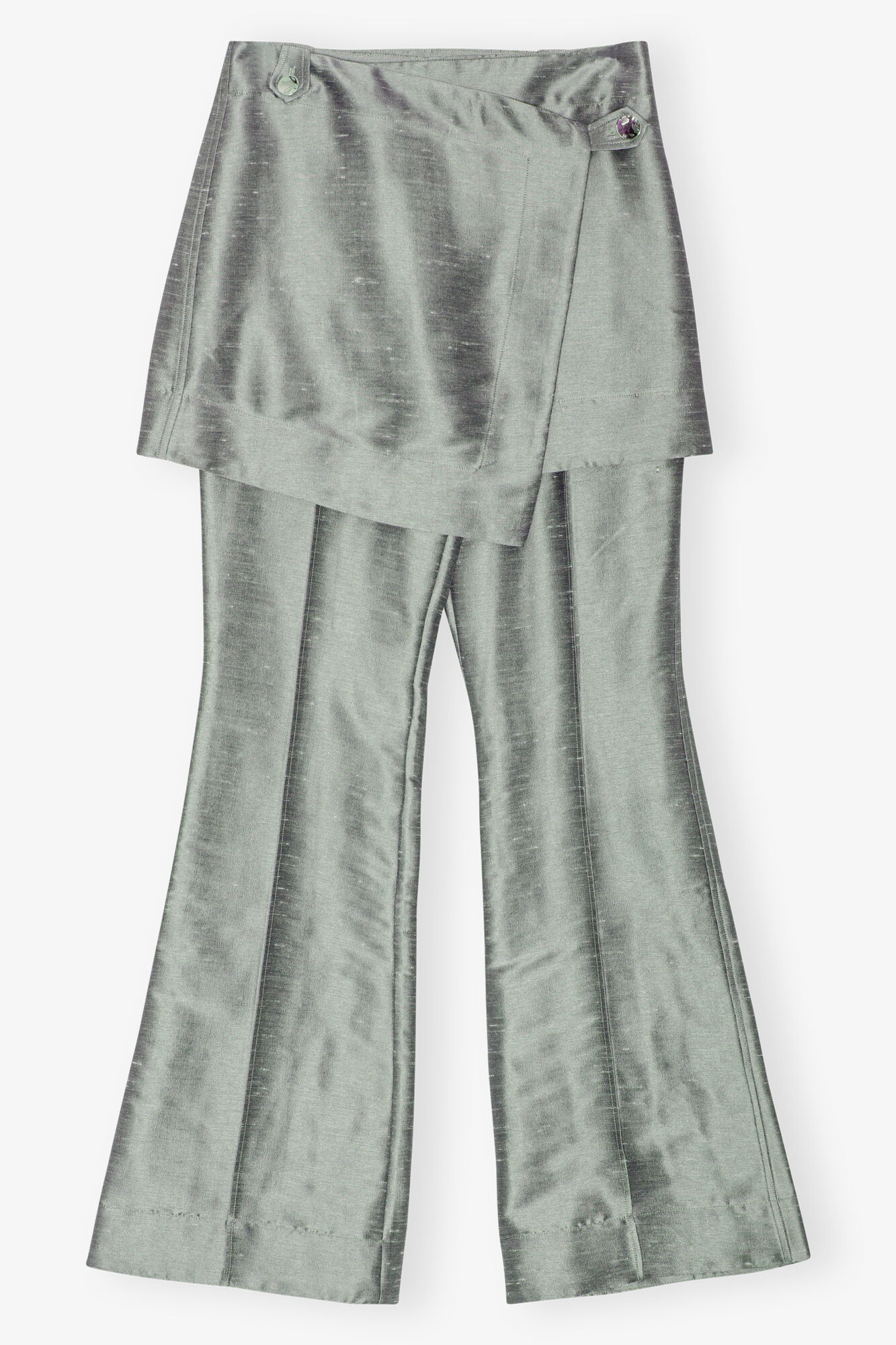 GREY SUITING SKIRT FLARED PANTS - 1