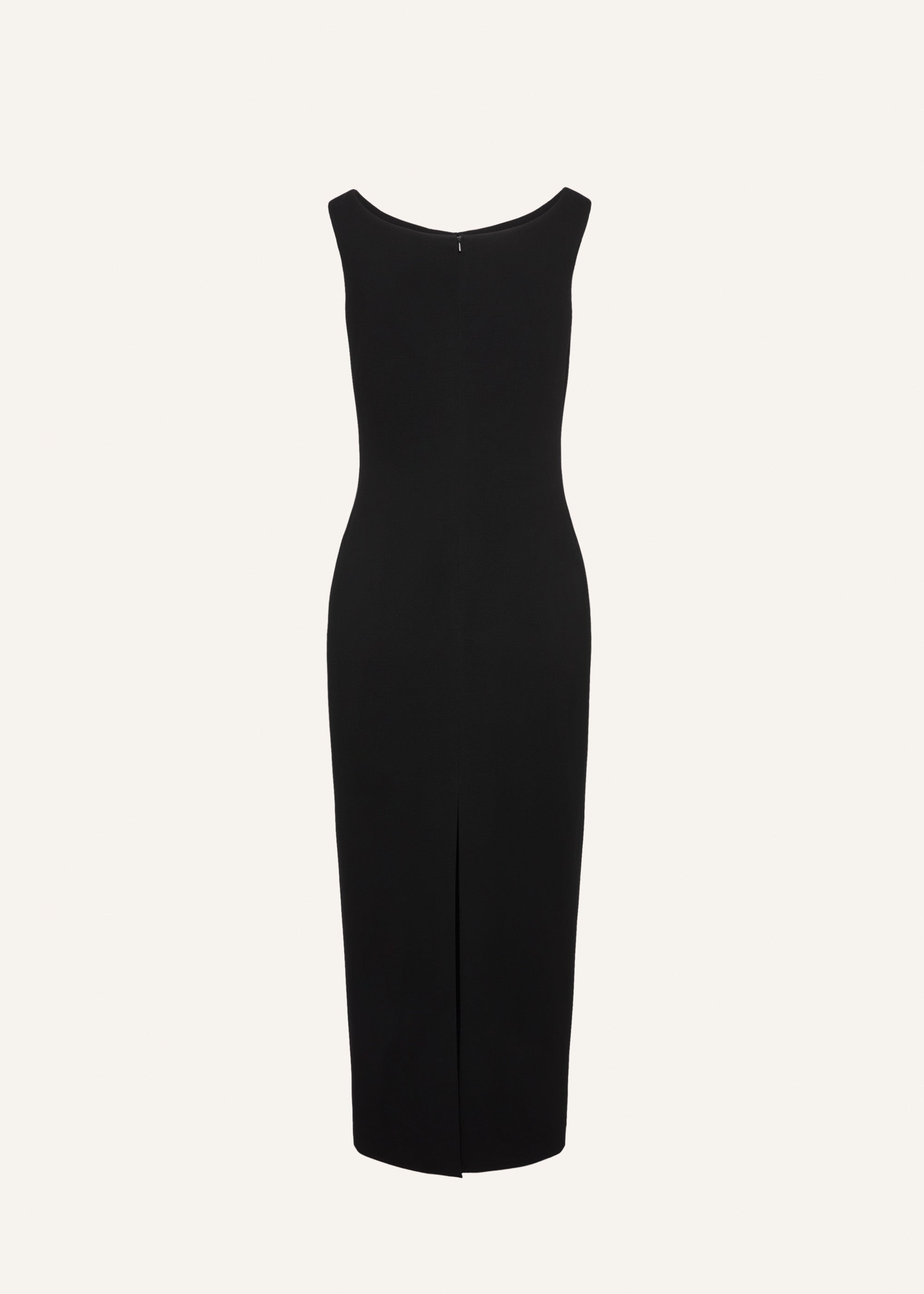 Floral appliqué keyhole midi dress in black - 2