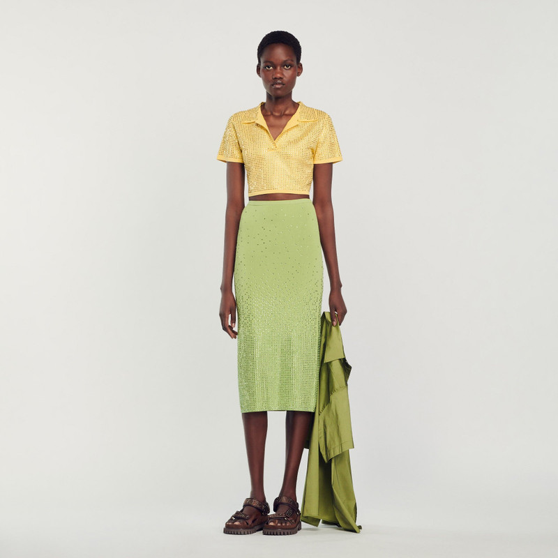 Sandro CROPPED RHINESTONE SWEATER outlook