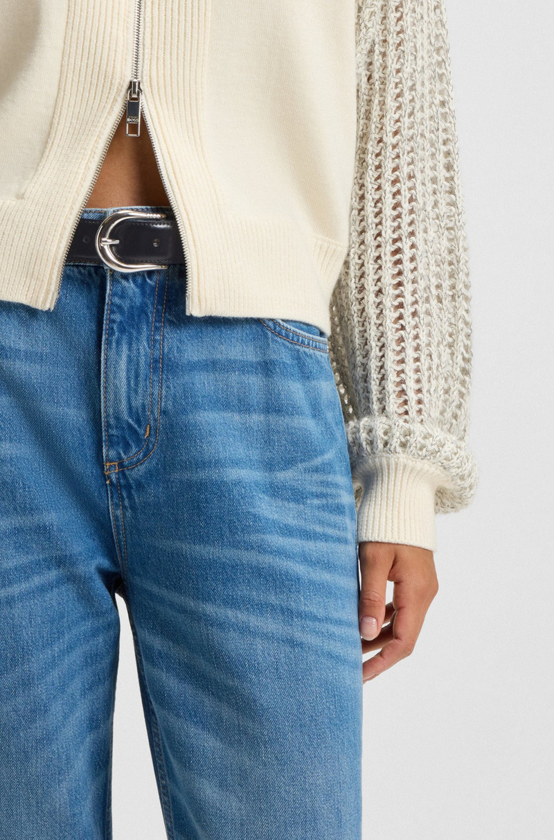 BOSS FASHION SHOW BELT IN ITALIAN LEATHER WITH ROUNDED BUCKLE outlook