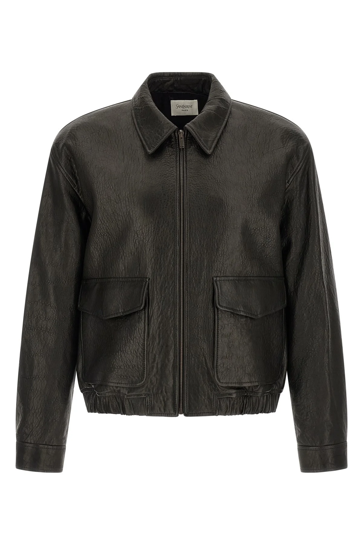 Hammered leather bomber jacket - 1