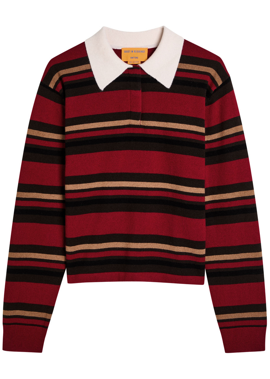 Guest In Residence Striped Cashmere Polo top - 1