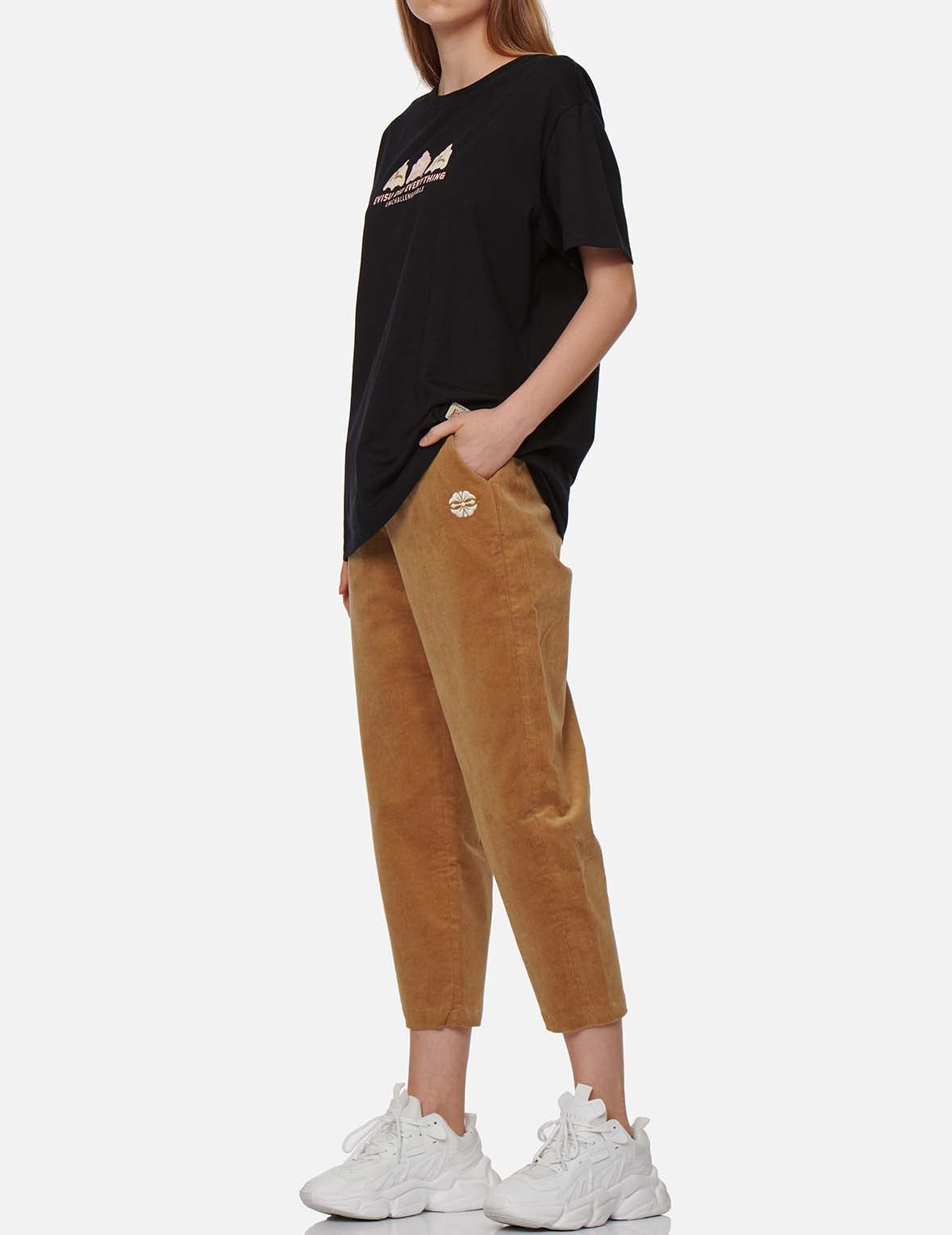 Seagull and Kamon Embroidery Corduroy Tapered Pants - 6