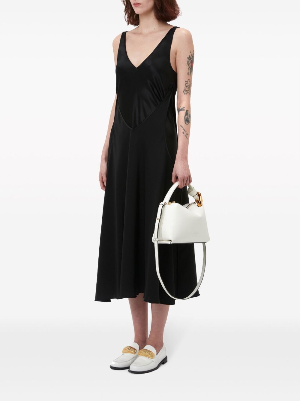 sleeveless silk midi dress - 4