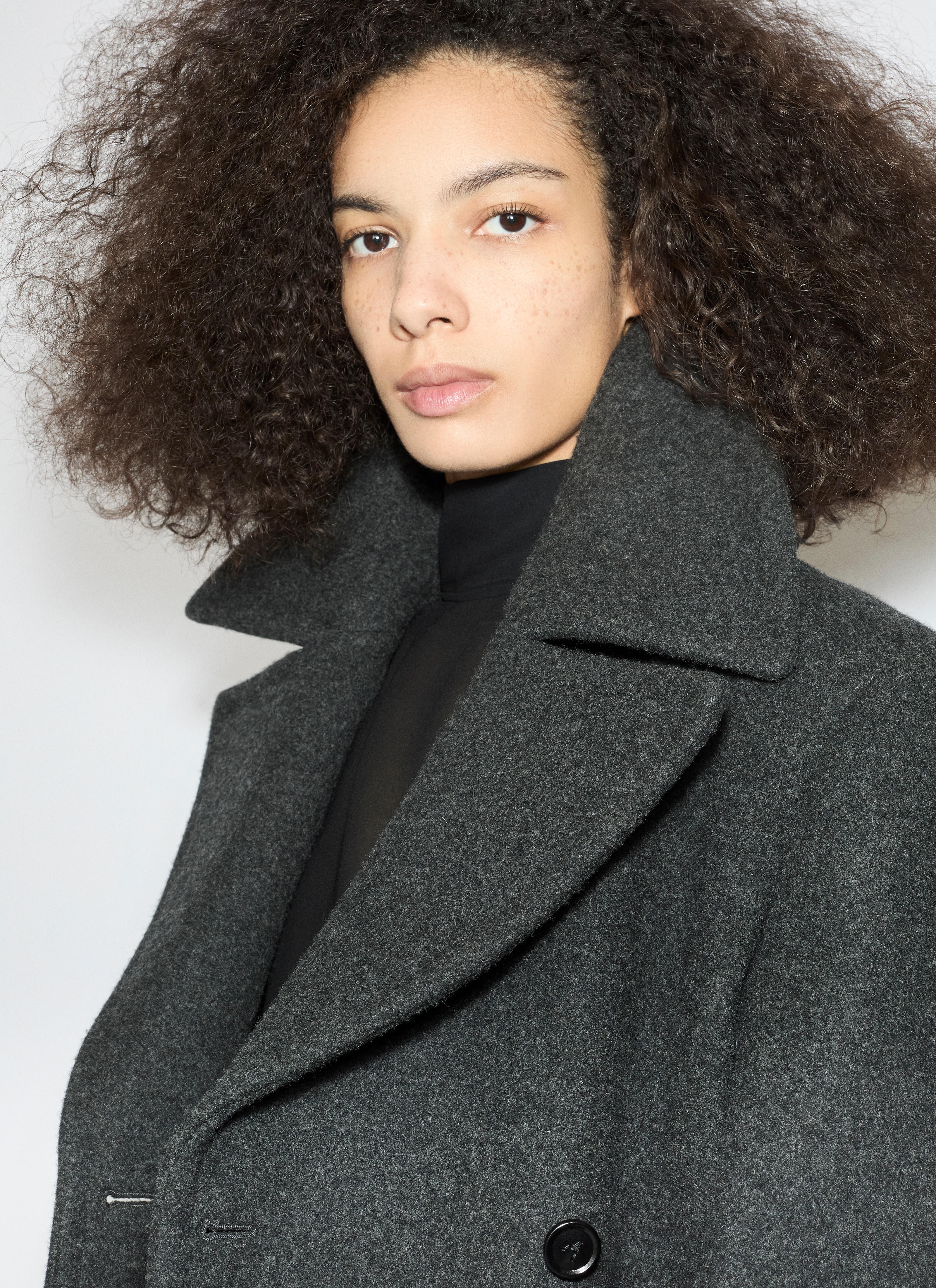 MERINO WOOL PEA COAT - 5