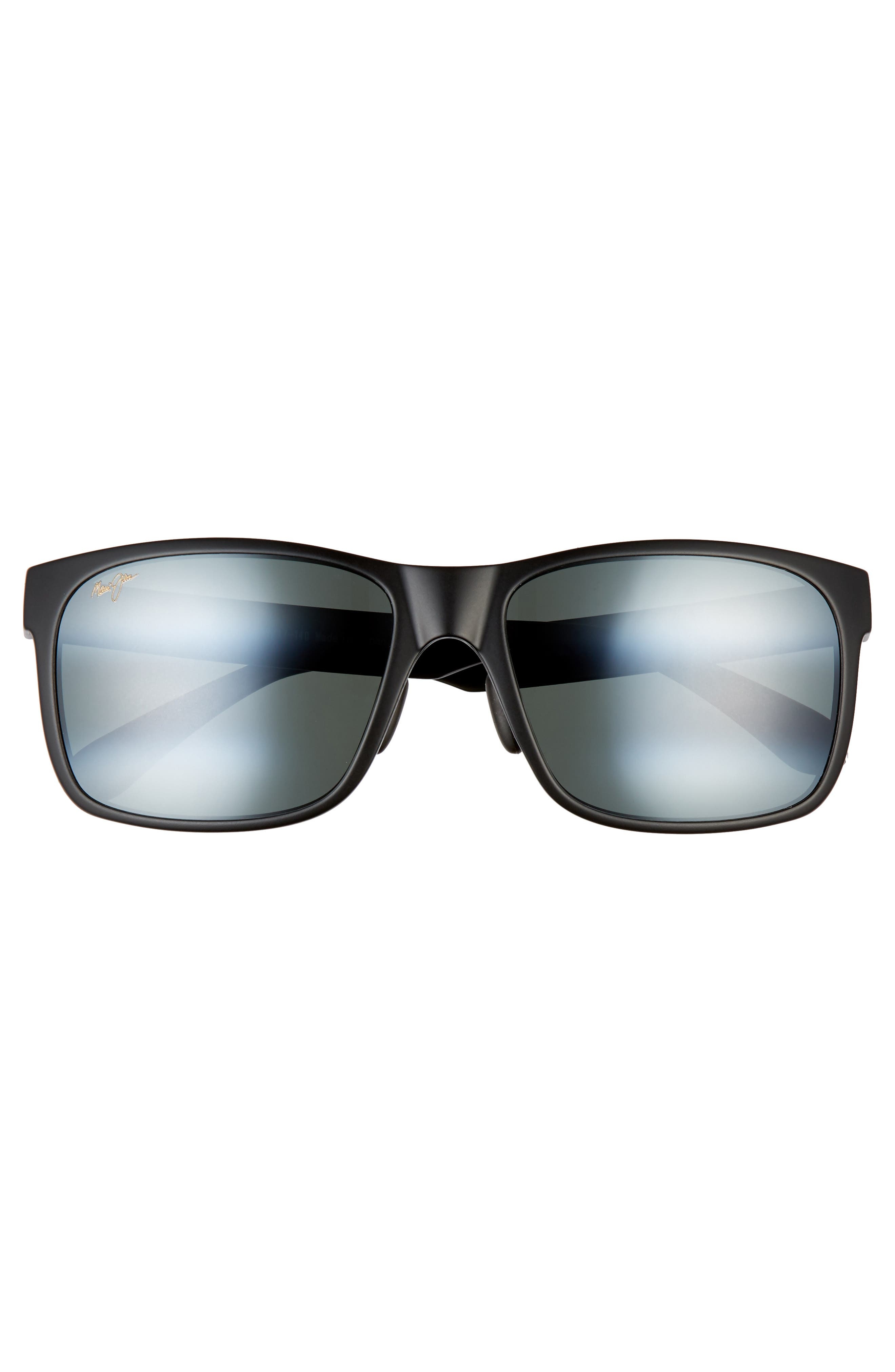 Maui Jim Red Sands 59mm PolarizedPlus2® Rectangular Sunglasses in Matte Black at Nordstrom - 3