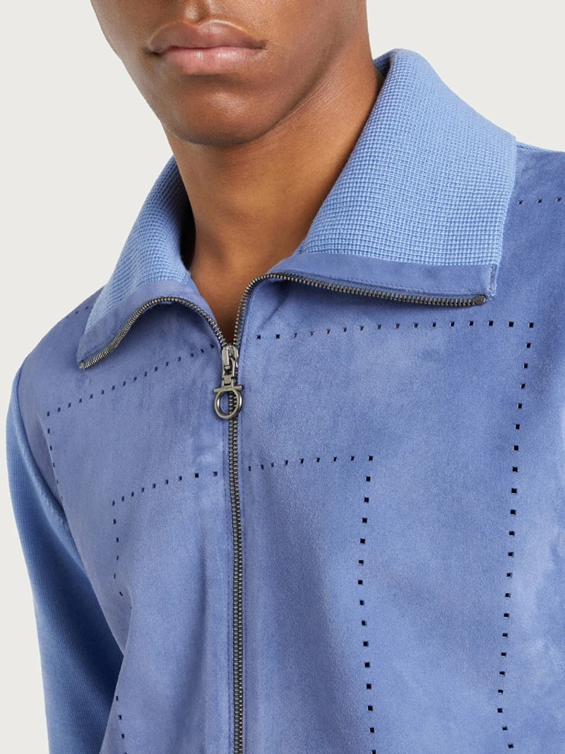 BLOUSON JACKET WITH SUEDE INSERTS 4