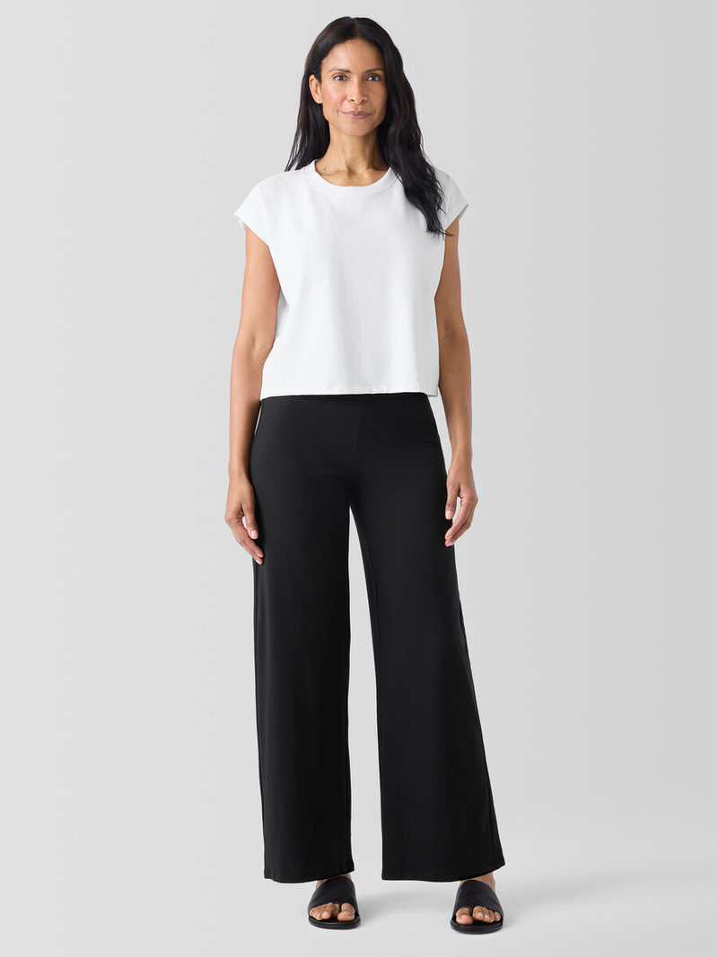 EILEEN FISHER Pima Cotton Stretch Jersey Wide-Leg Pant outlook