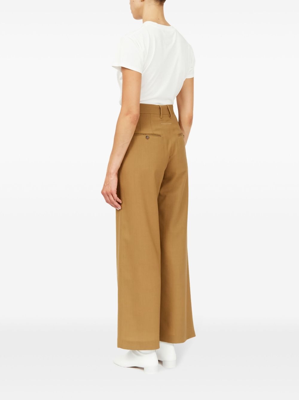 wrap-design flared trousers - 6
