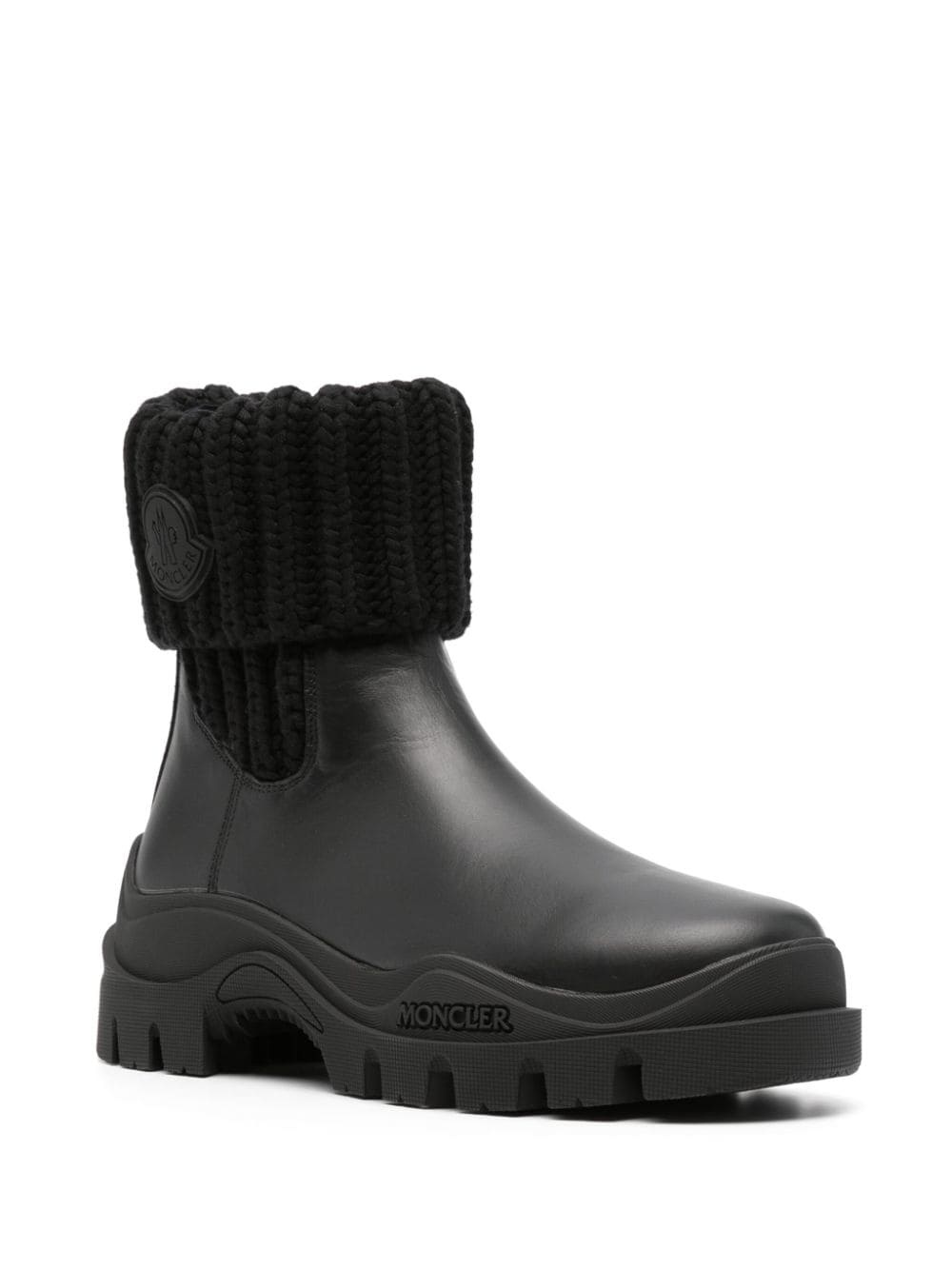 Larue ribbed-knit leather boots - 2