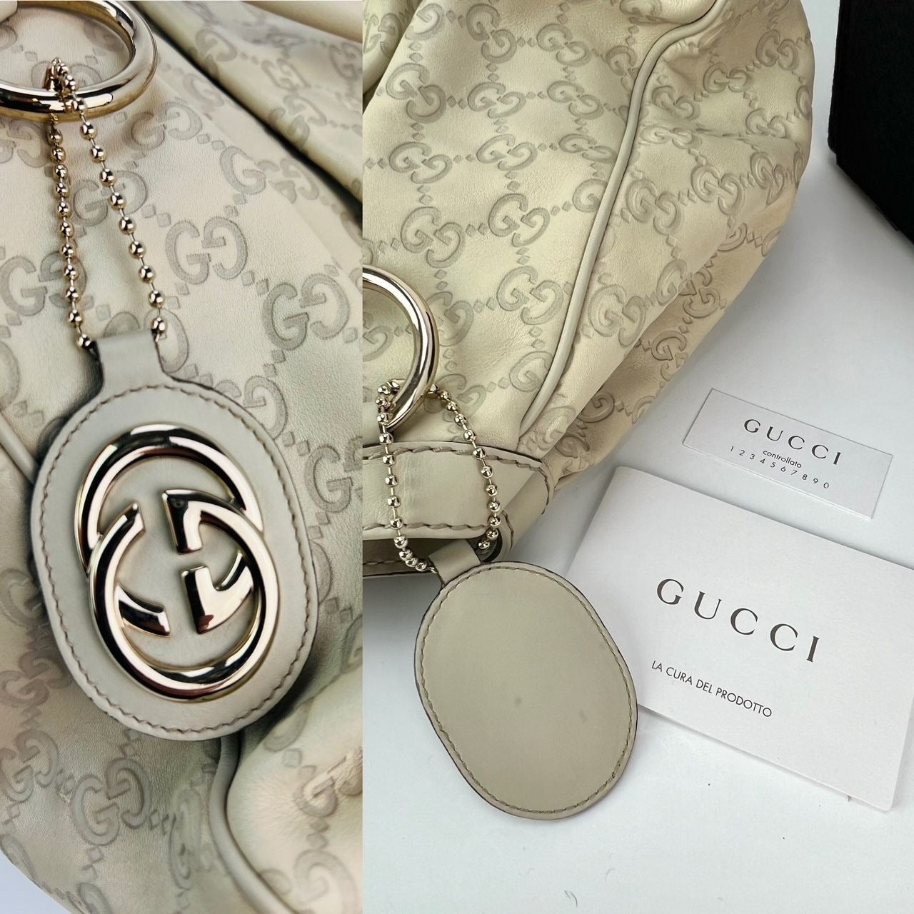 Gucci Sukey Medium Guccissima Leather Mystic White Tote - 6