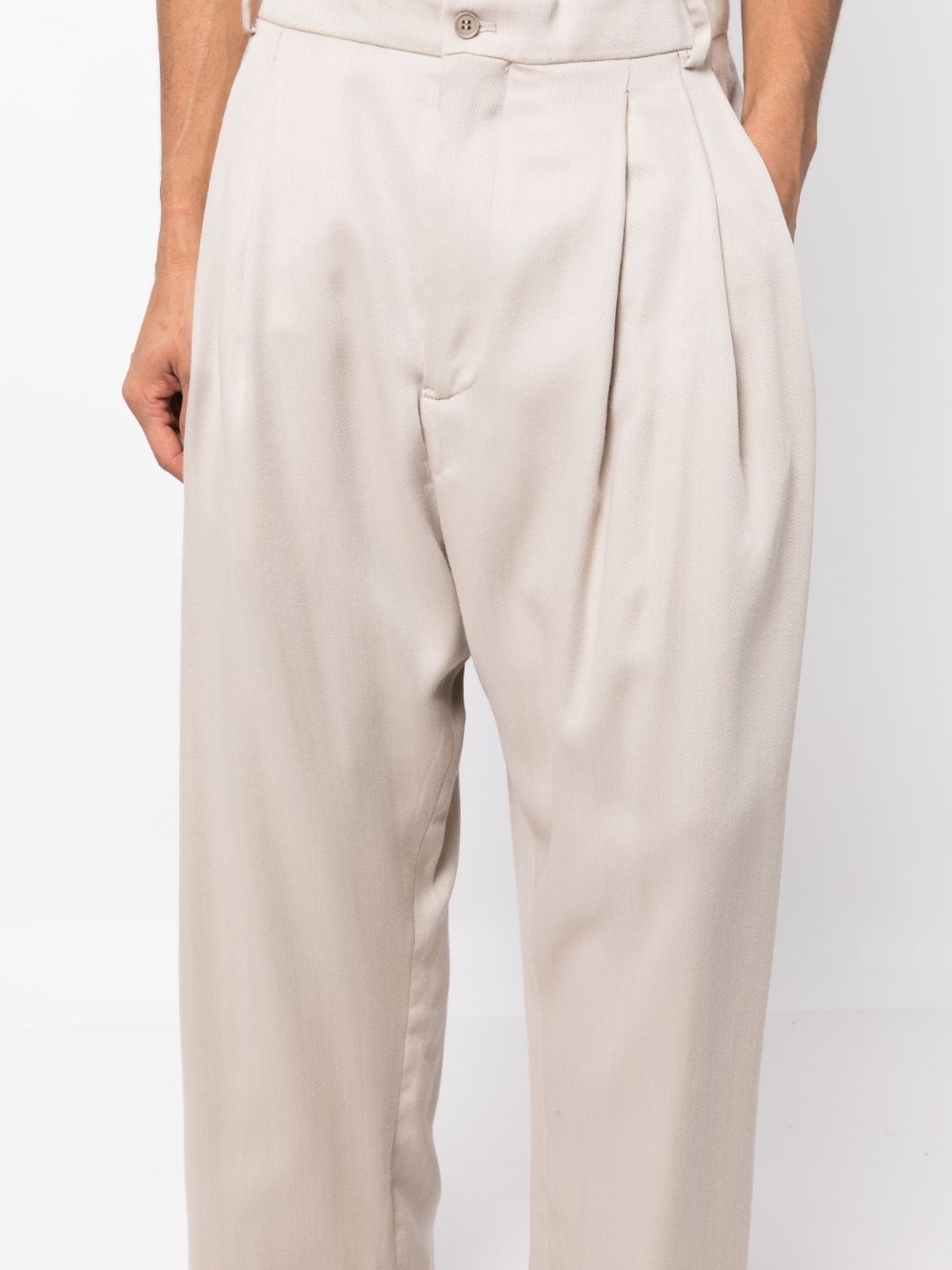 pleated straight-leg trousers - 5