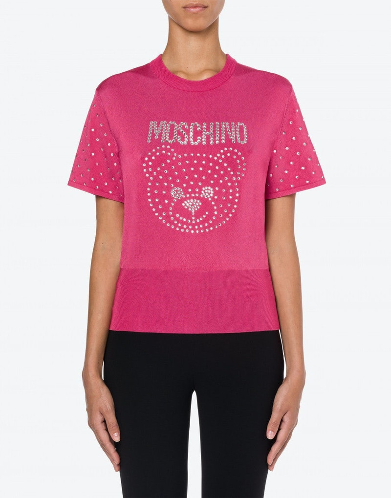 Moschino CRYSTAL TEDDY KNIT TOP outlook