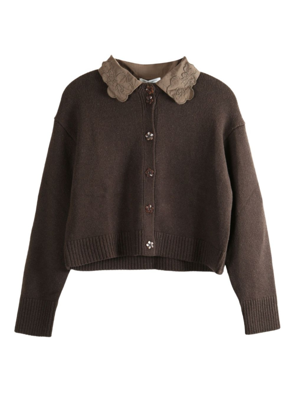 Bibi embroidered-collar cardigan - 1