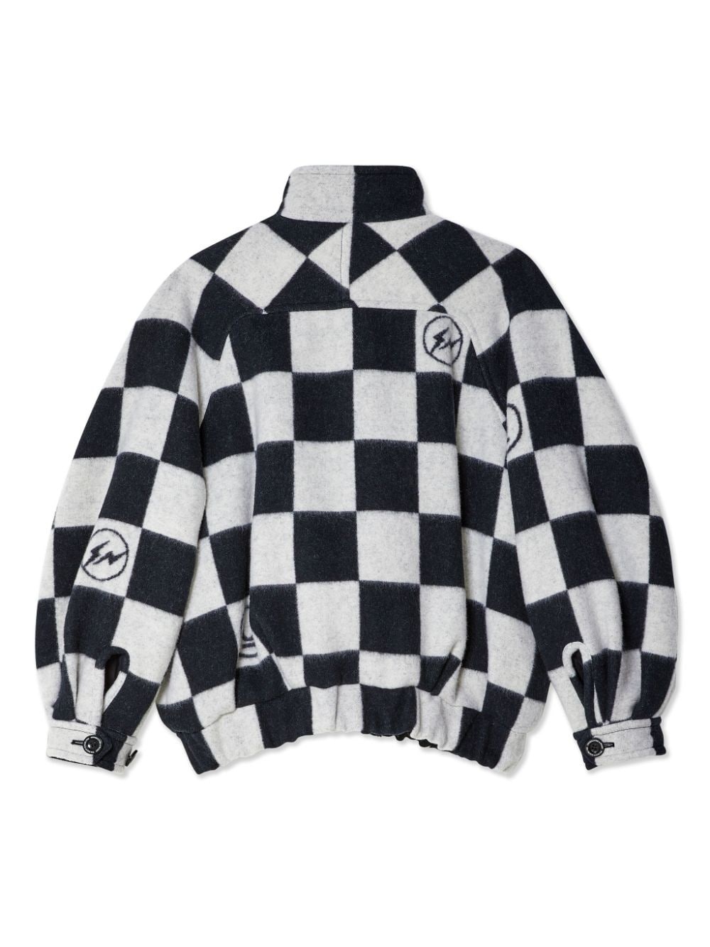 checkerboard-print blouson jacket - 2