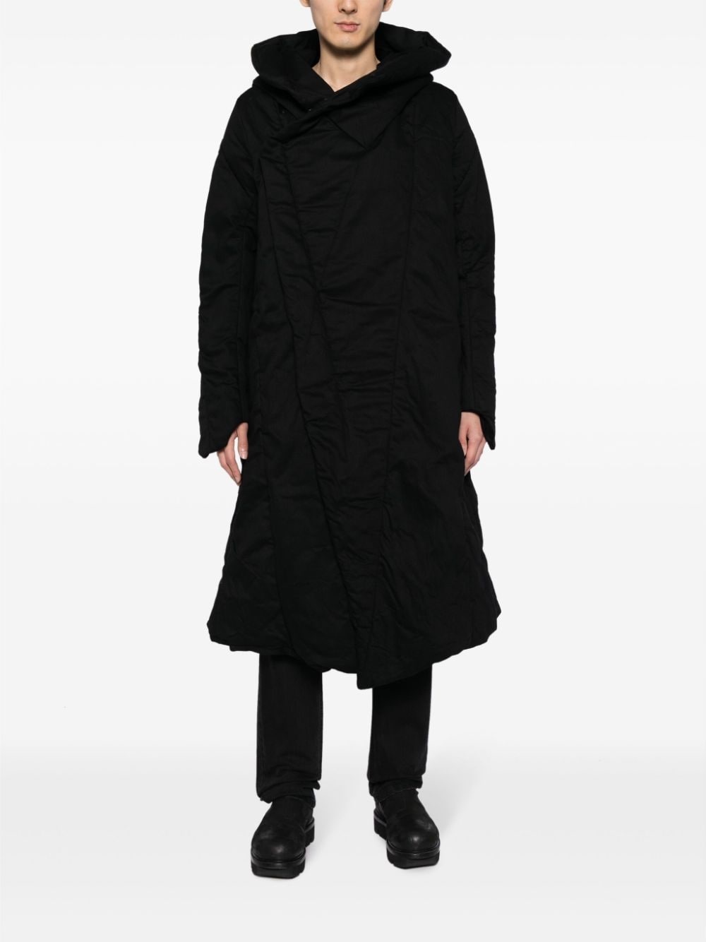 bonded-seam hooded padded coat - 2