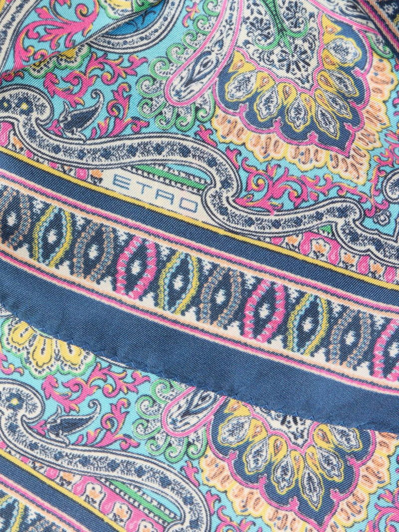Etro floral paisley silk pocket square outlook