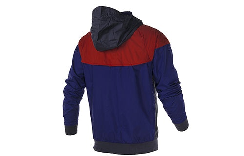 Men's Nike Windrunner Hooded Woven Windbreaker Sports Colorblock Jacket Red 727325-452 - 2