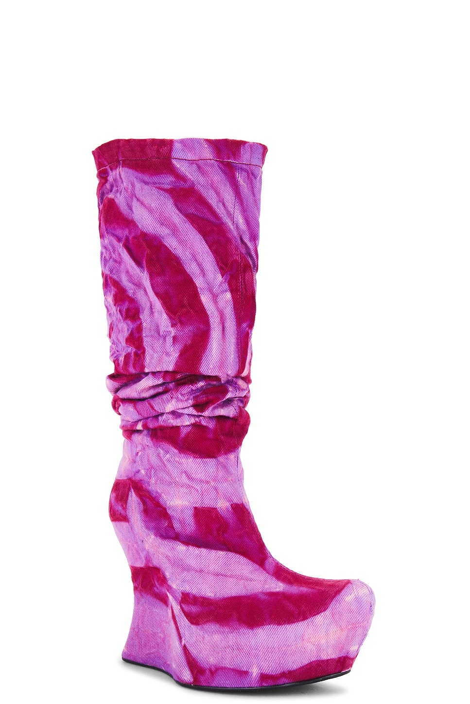 Sculpted Wedge Denim Boots - 3