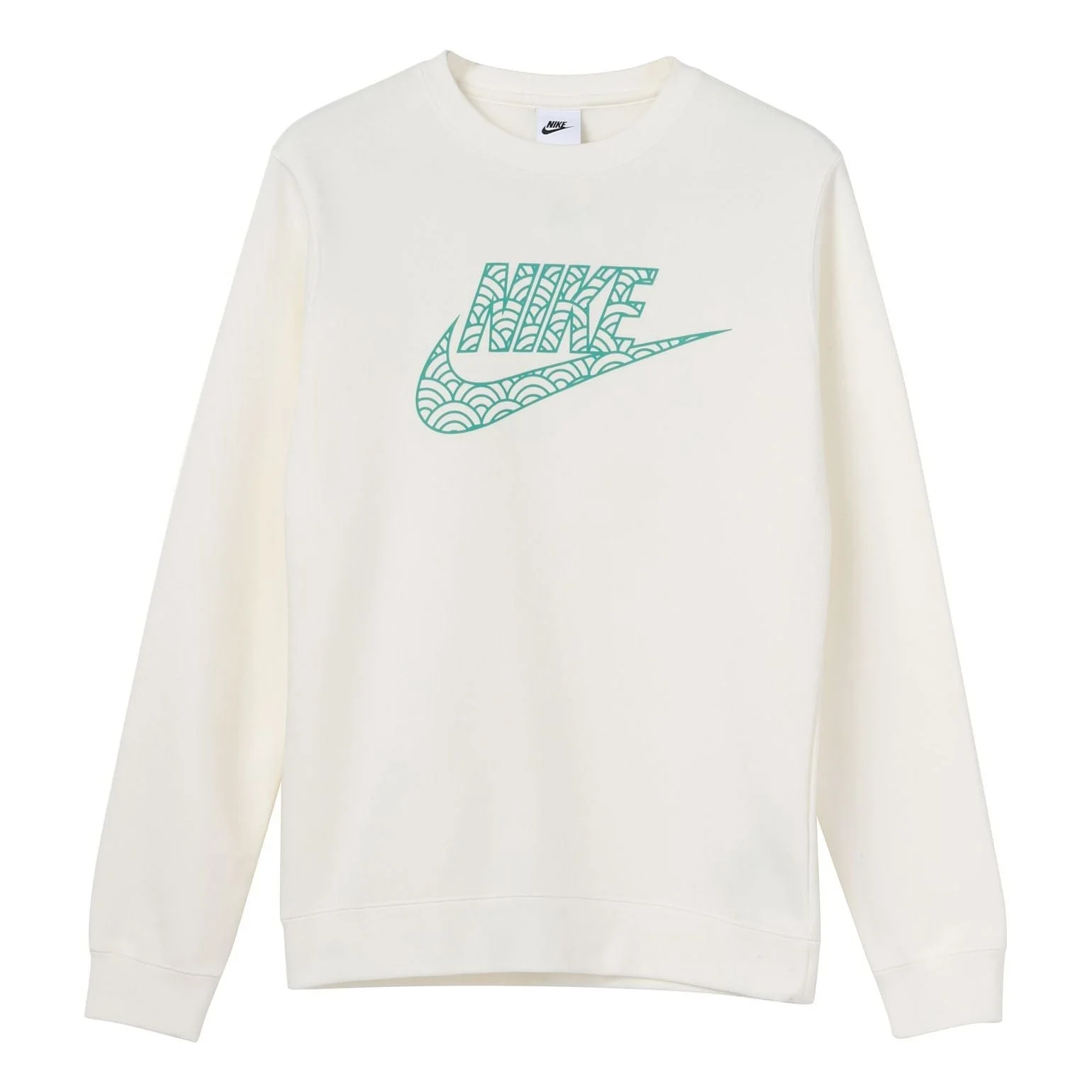 Men's Nike Logo Casual Sports Round Neck Pullover White DR7829-133 - 1