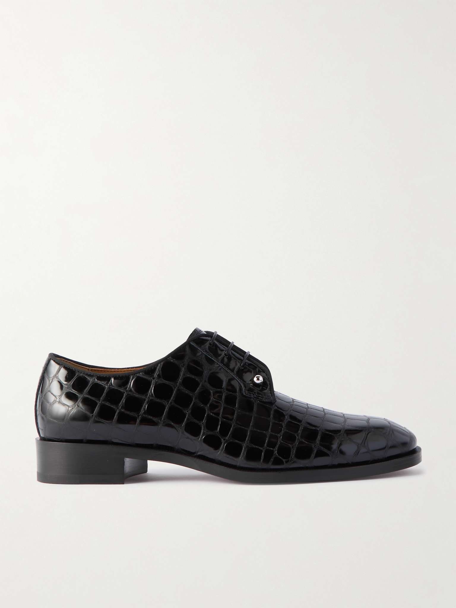 Chambeliss Embellished Croc-Effect Leather Derby Shoes - 1