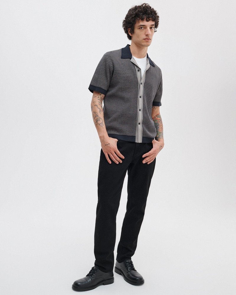 rag & bone Harvey Contrast-Trim Knit Camp Shirt outlook