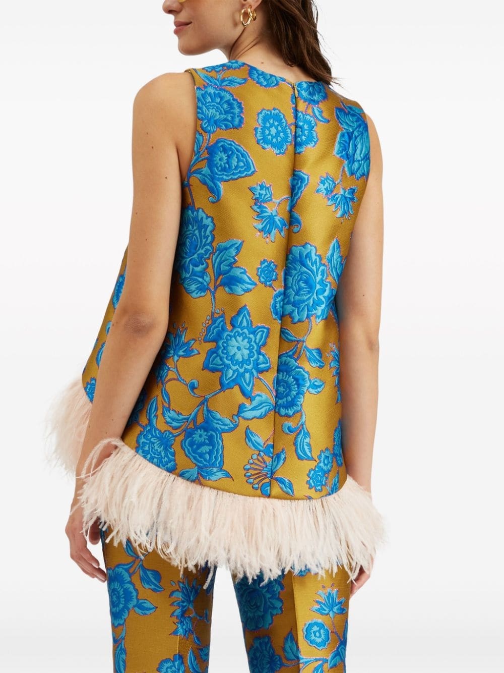 La Scala floral-jacquard blouse - 3