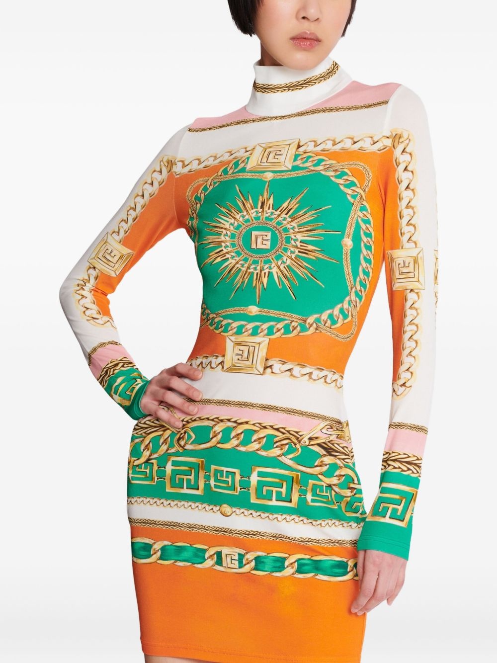 graphic-print bodycon dress - 5
