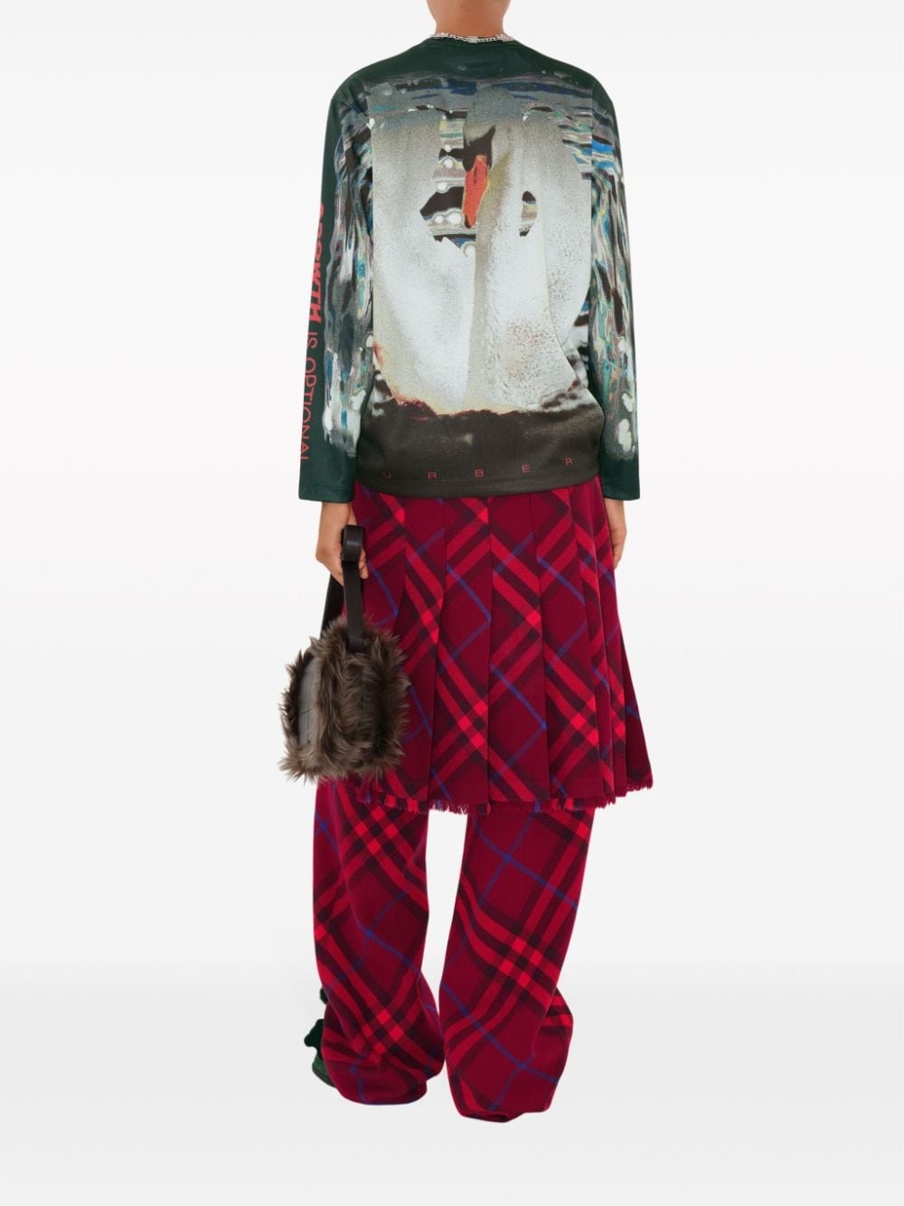 checked straight-leg wool trousers - 4