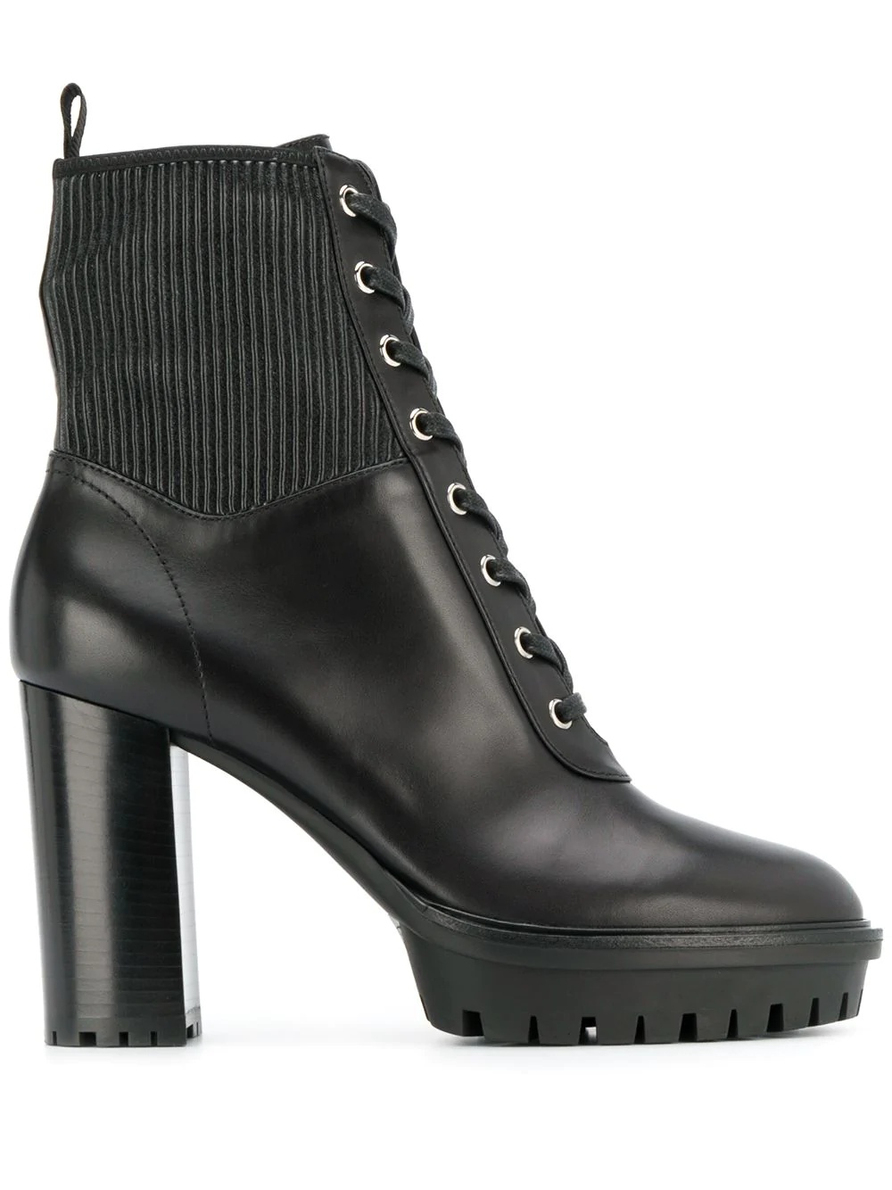 lace-up platform boots - 1