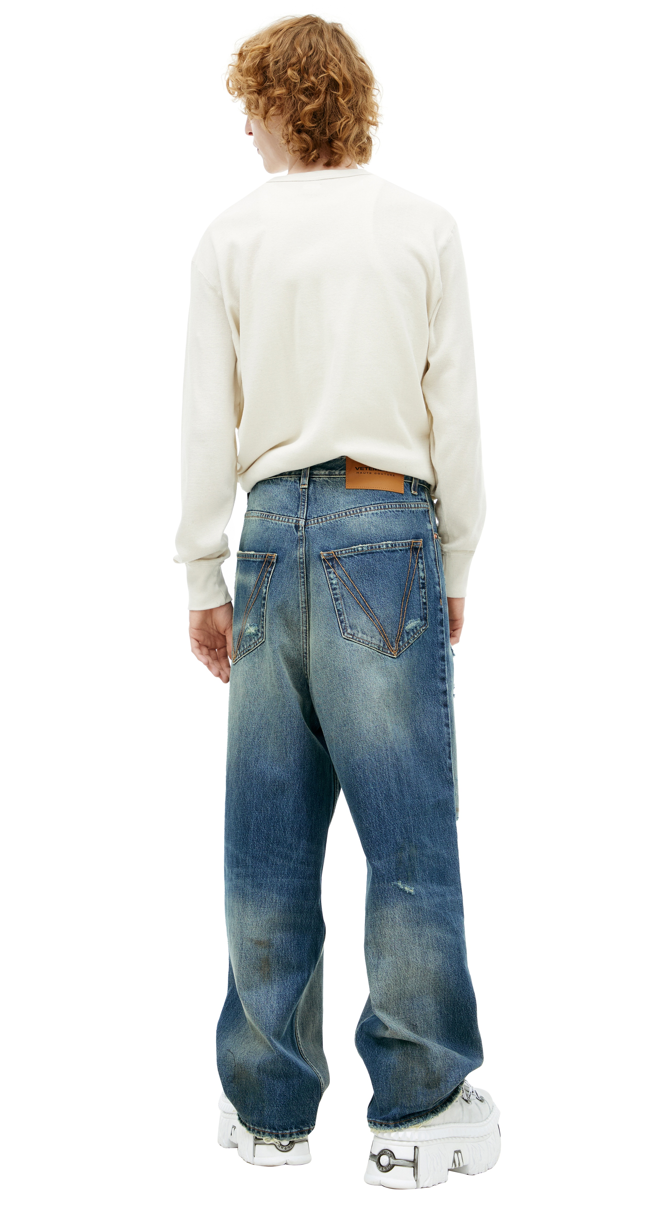 BLUE RIPPED EFFECT JEANS - 3