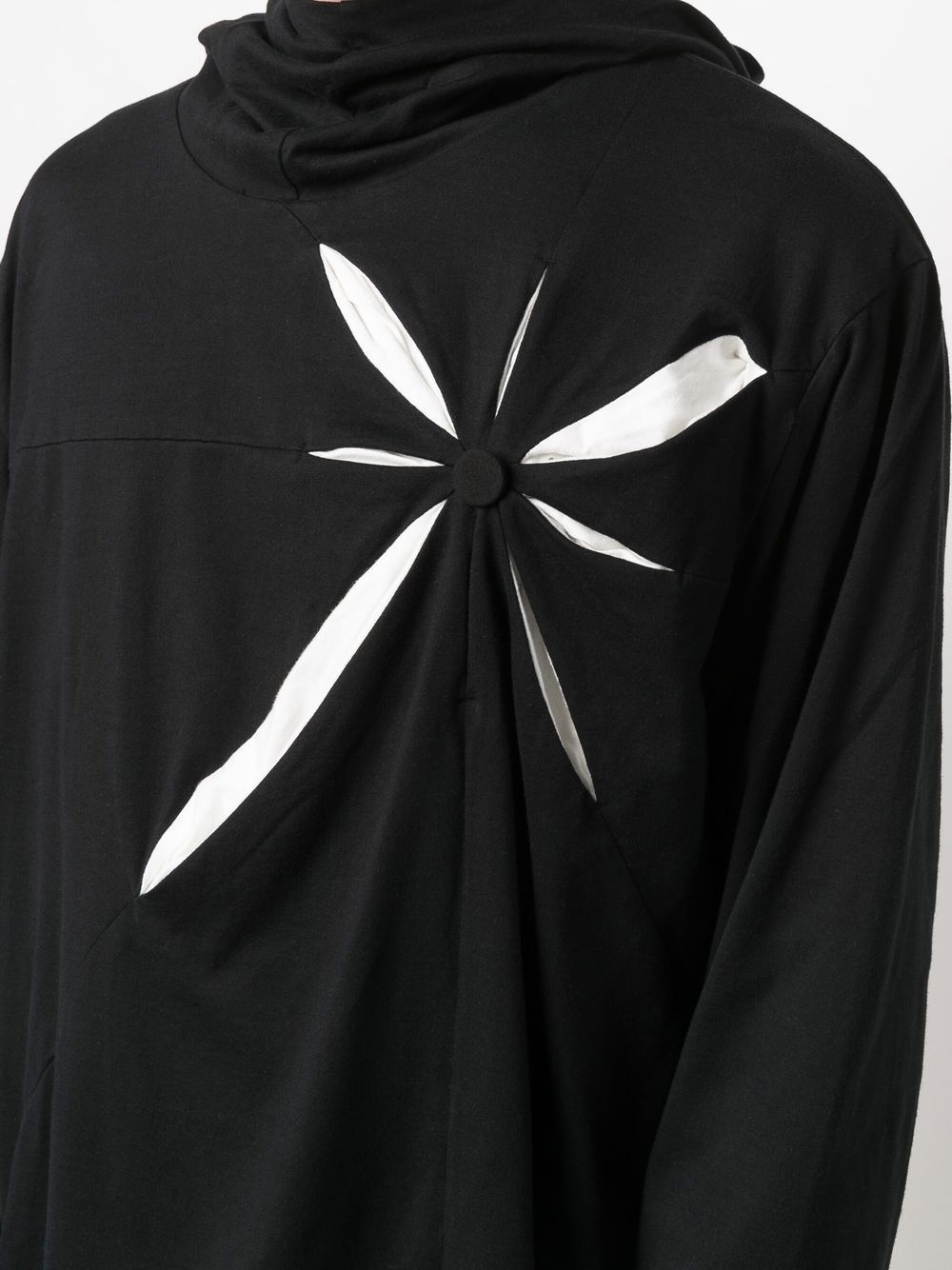 origami-pattern cotton hoodie - 5